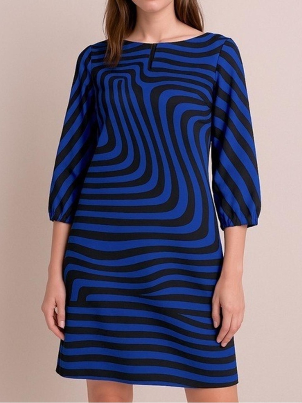 TAHARI | Wave-Stripe Shift Dress